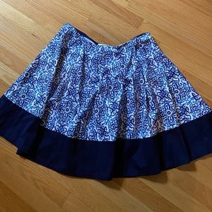 Milly Blue & White Capri A-Line Skirt